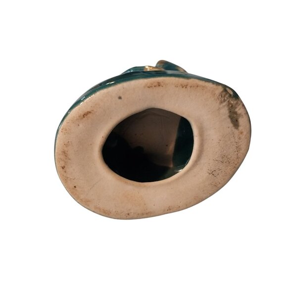 Vintage Green Circus Bear Figurine With Gold Accents - Picture 6 of 7